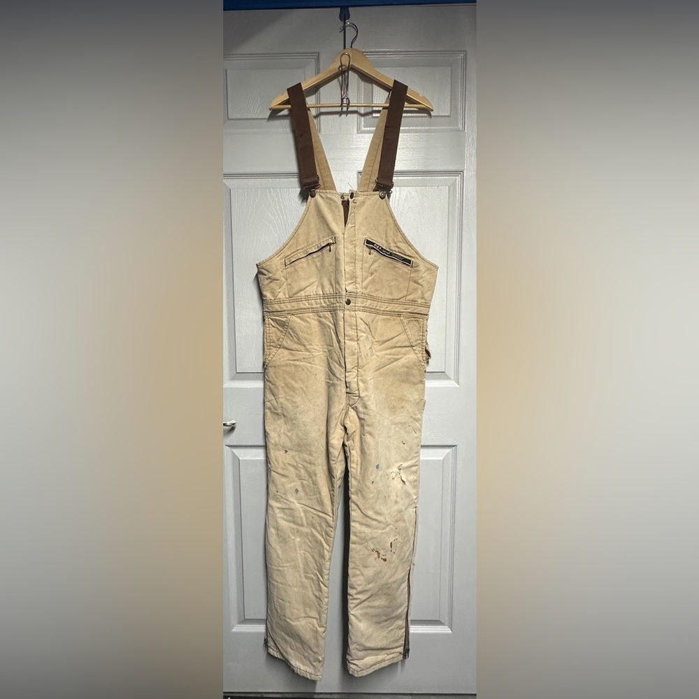 Vintage Key Imperial Workwear Overalls USA Talon Zipper Distressed 80s